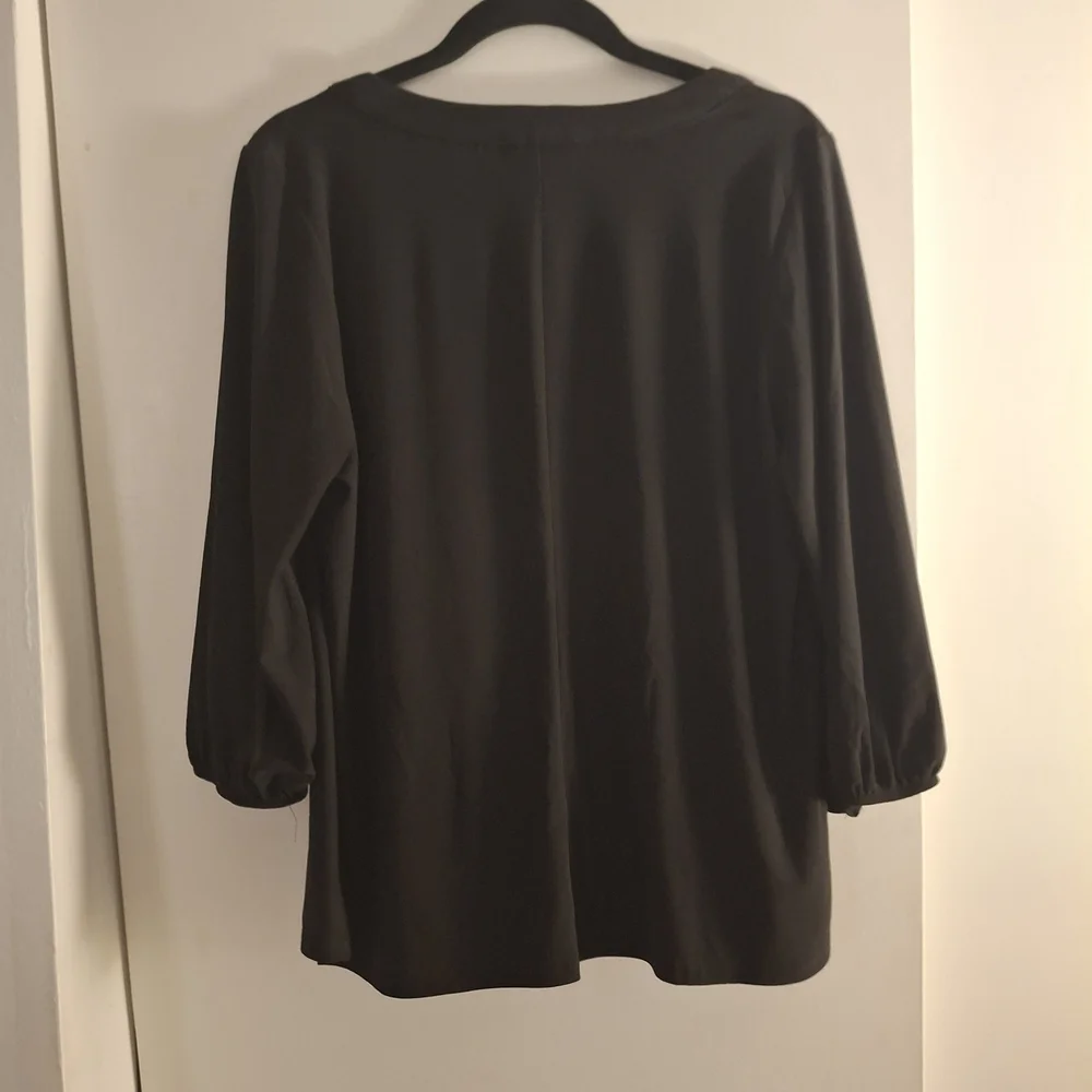 Corvia Black Women's Top with Gold Accents - Picture 2 of 7